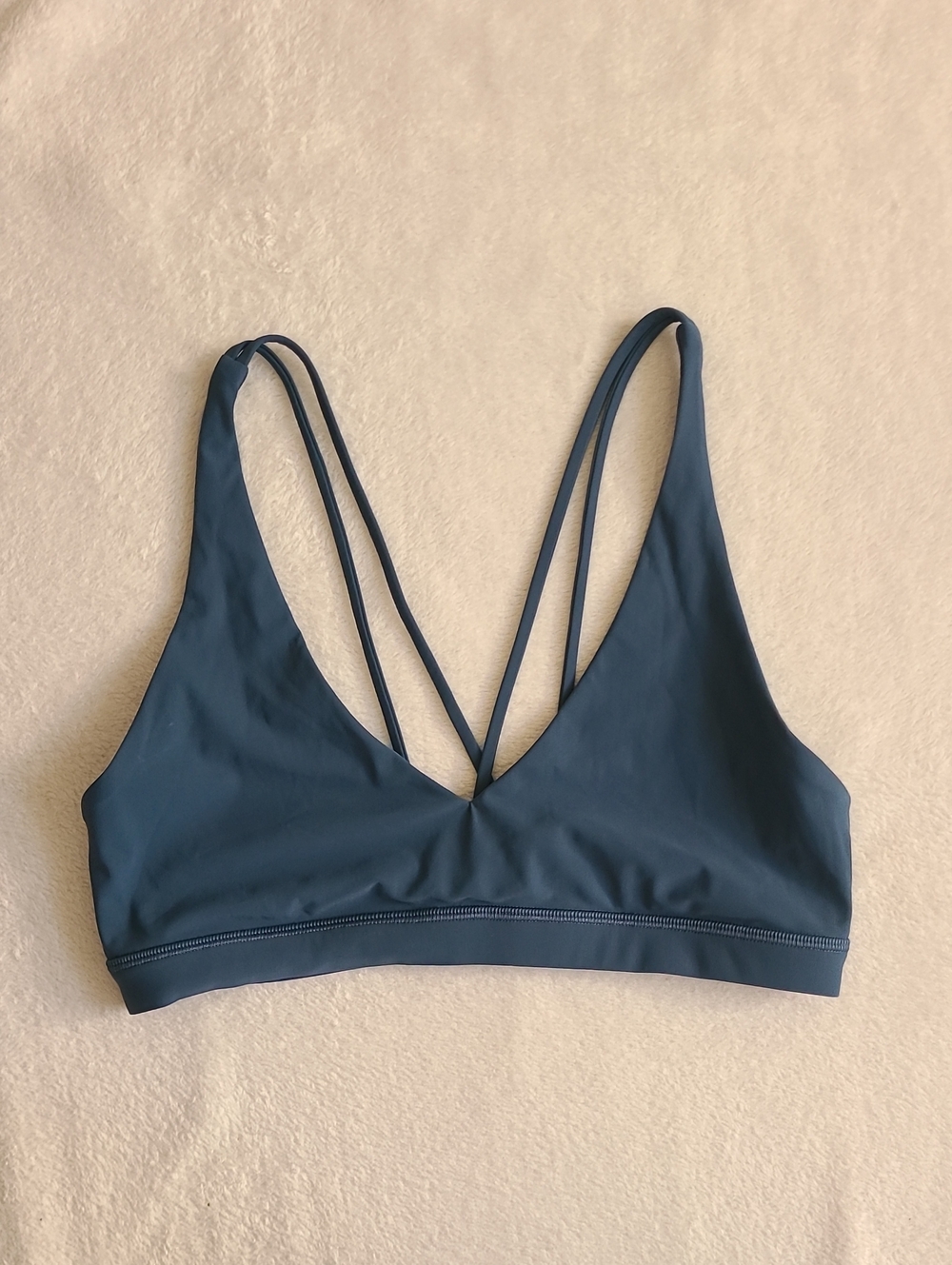 Lululemon Freely Flexed Bra Sports Women's Size 6 Blue Black Yoga Gym Athleisure
